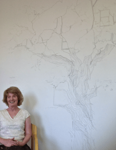 Artist Kathy Herbert and her 'House Tree' wall drawing (2013)