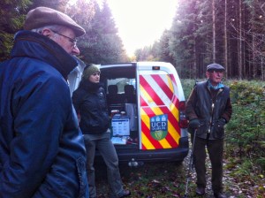 UCD Forest doctoral researcher Lucie Vítková has set up the tree marking training day