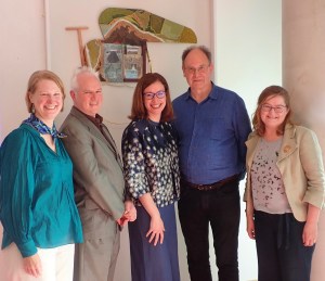 From Left: Prof Karen Till, Prof Gerry Kearns, Cultural Geography, Maynooth University, Dr. Nessa Cronin, Irish Studies, NUIG, Dr. Iain Biggs, Bath Univ, UK and Dr. Cathy Fitzgerald, Moore Institute, NUIG, June 2019