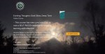 Evening Thoughts online course image - dark night with moon above conifer trees in Ireland